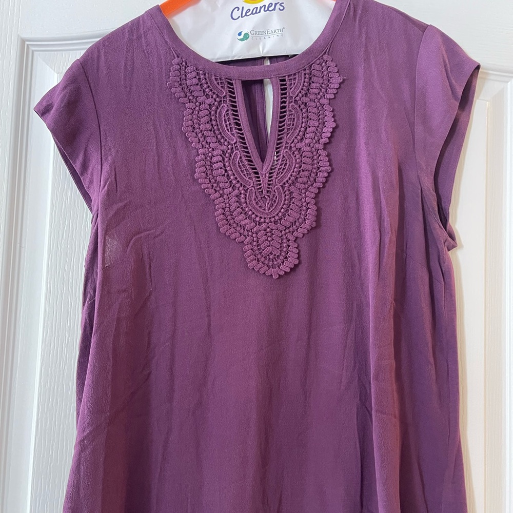 Daniel Rainn purple sleeves blouse L